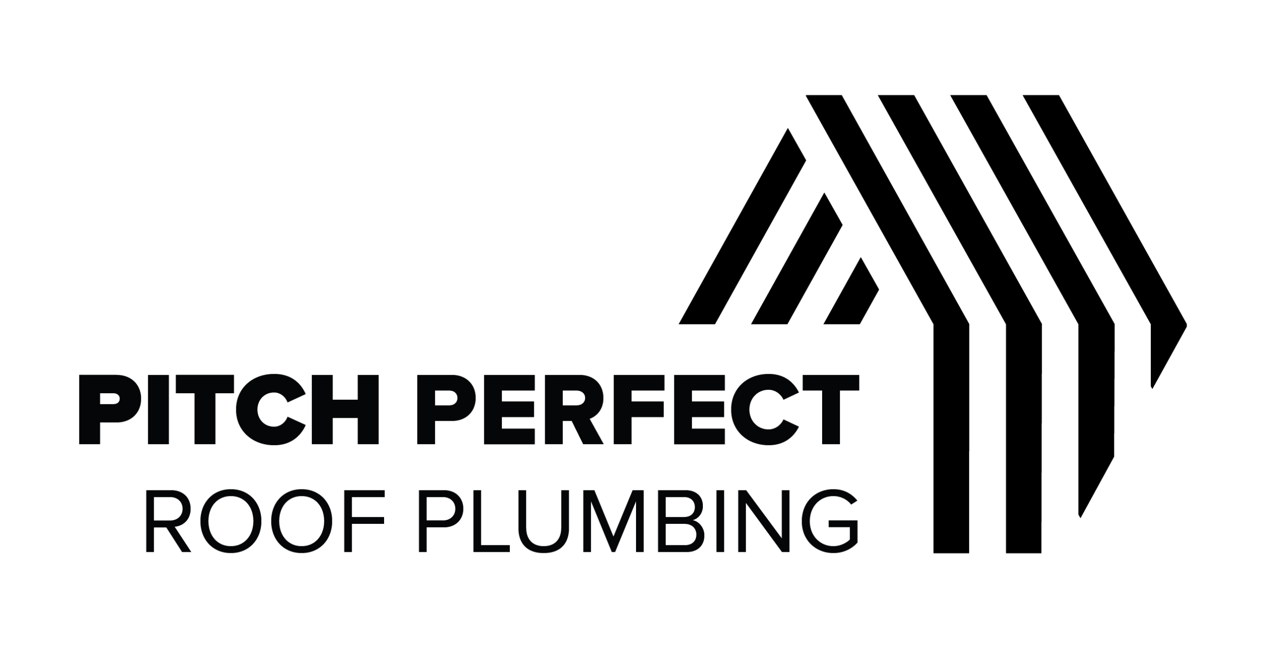 Pitch Perfect Roof Plumbing Logo - Black on White