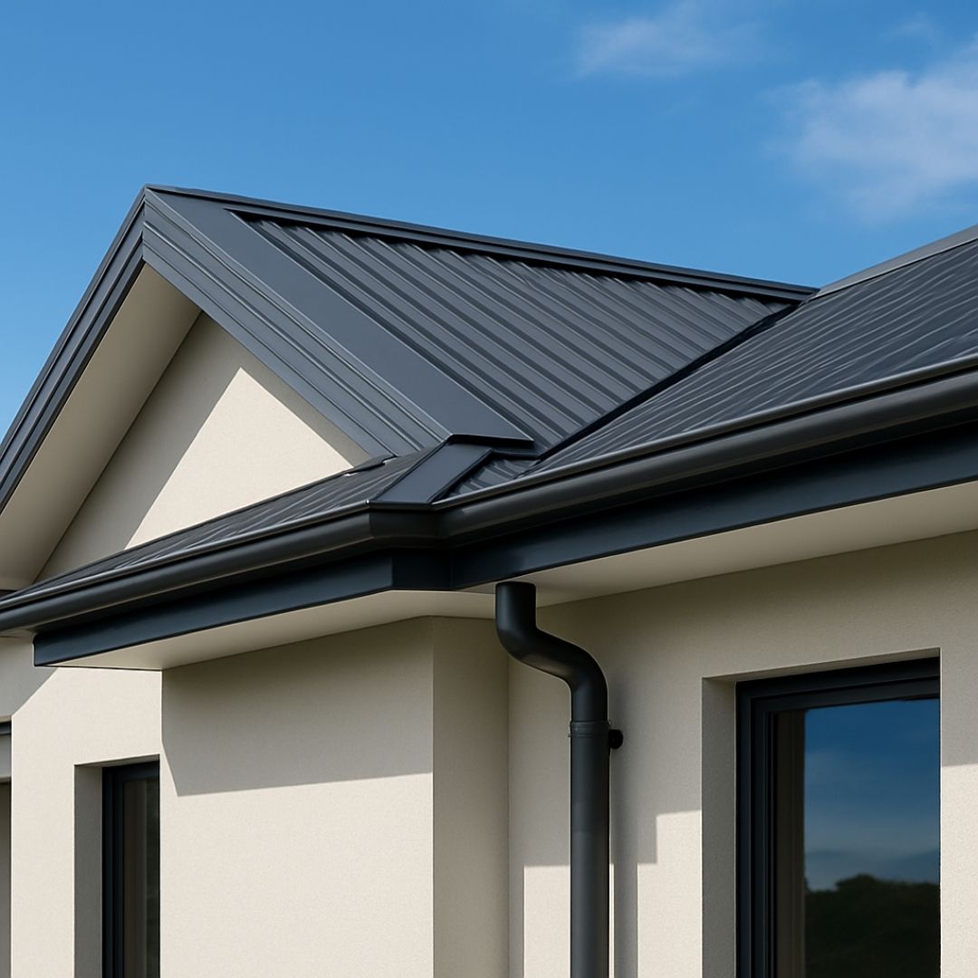 Complete roof plumbing installation on a new development in Melbourne.
